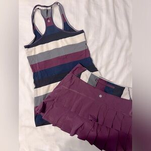 Lululemon. Pace Rival mid-rise skirt. 6 tall. Matching racerback tank top.